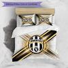 Juventus FC С принтом 3 шт. Комплект постельного белья Мягкий, приятный для кожи, стирающийся Пододеяльник и Наволочки Комплект Для всех сезонов Спальня