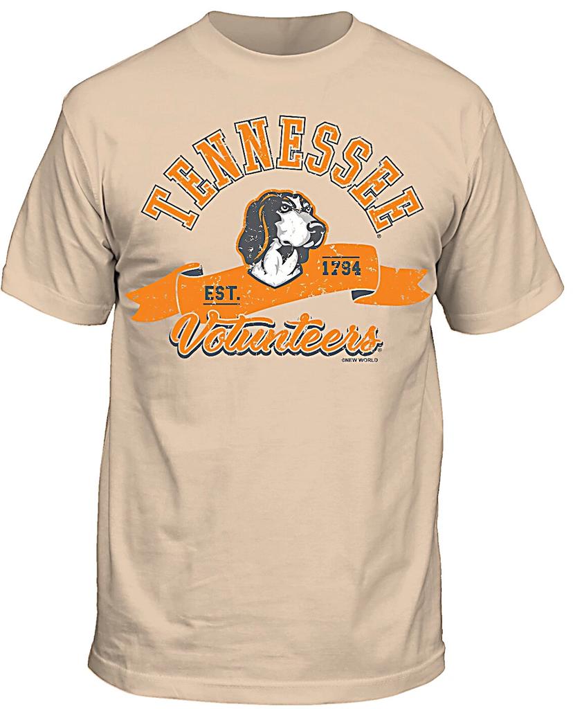 Мужская футболка с коротким рукавом Tennessee Volunteers Хаки Старый Дымящийся Пес