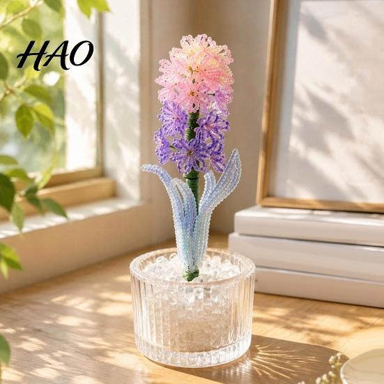 Набор для изготовления цветов из бисера DIY Набор Гиацинт, 3D Арт-поделки из бисера, Художественный Цветочный Декор Ручной работы Тематический для Детей Взрослых Новичков