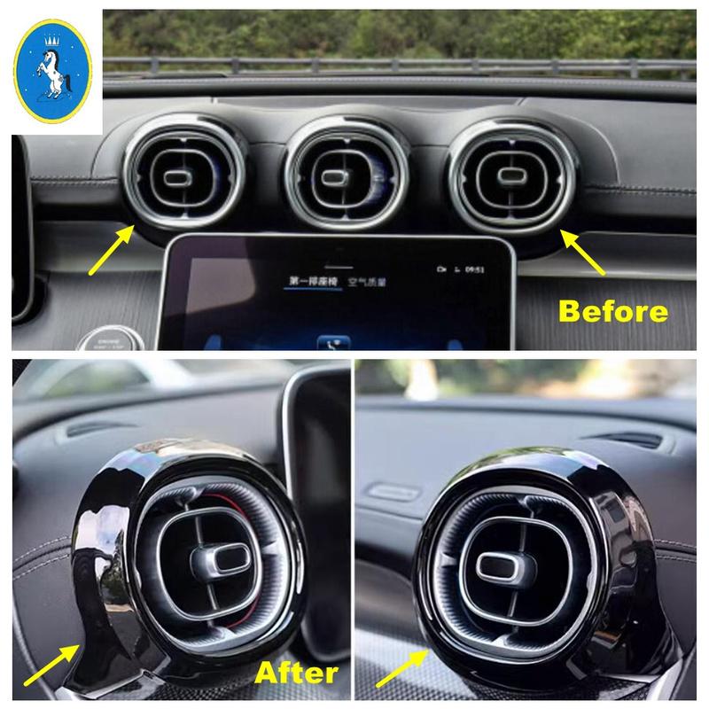Black ABS Auto Glass Switch / Air Outlet / Headlight Switch Cover Trim For Mercedes Benz GLC Class X254 GLC260 GLC300 2024
