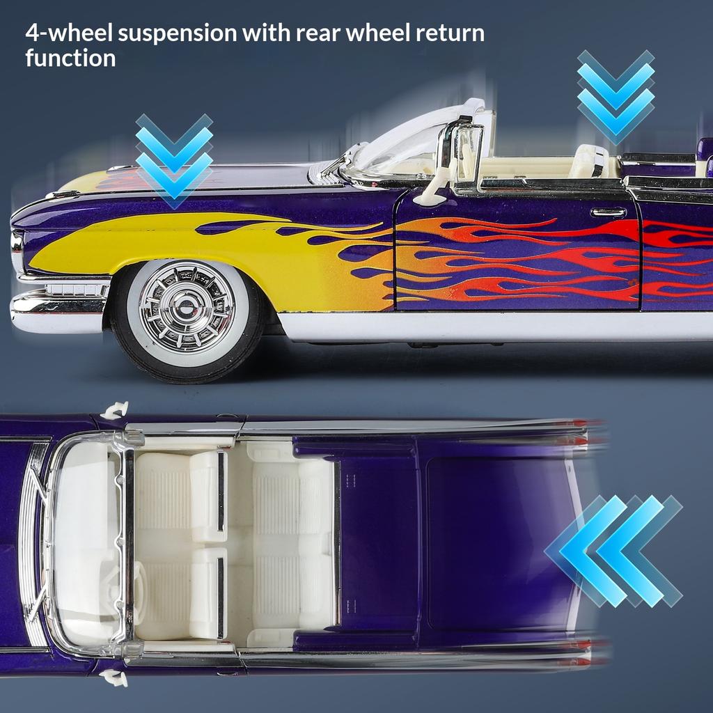 VEO2 1/24 Scale Cadillac Painted Version Alloy Car Model Simulation Sound and Light Door Can Be Opened Children's Gifts Boy Toys