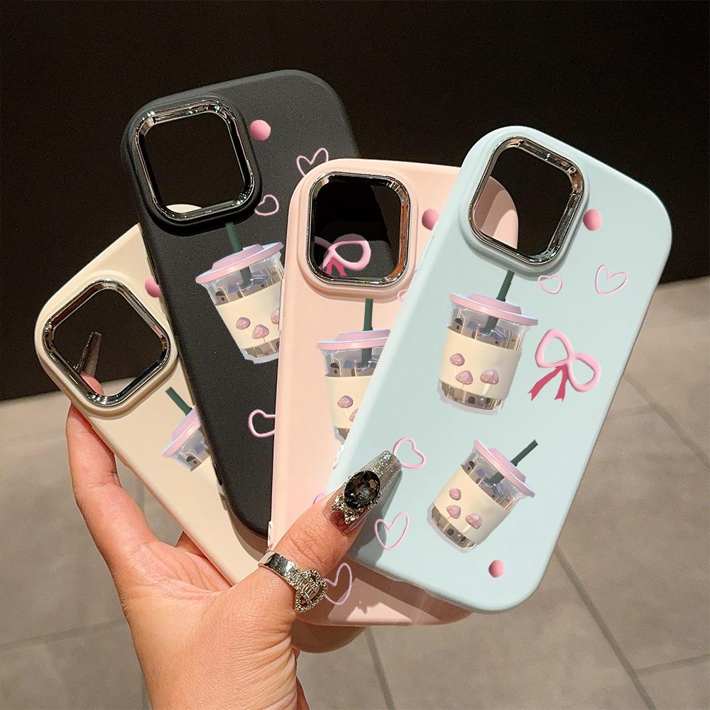 For iPhone 15 14 13 11ProMax 14 15 16 Samsung S25 S24 S23 S22 Redmi 10 13 14C Cartoon Black Cat Silver Edge Soft Liquid Silicone Protective Casing