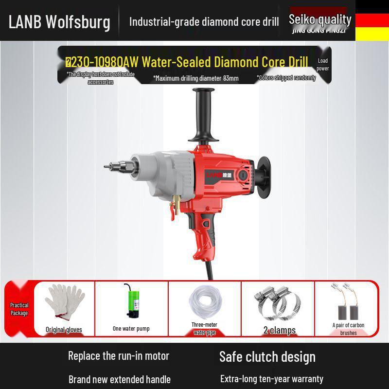 Diamond Core Drill Machine: Handheld & Stand, Wet/Dry, Concrete & AC Hole Opener, Water Drill Mixer