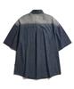 STENDS [M~4XL] Джинсовая рубашка с коротким рукавом, выцветшая, синяя