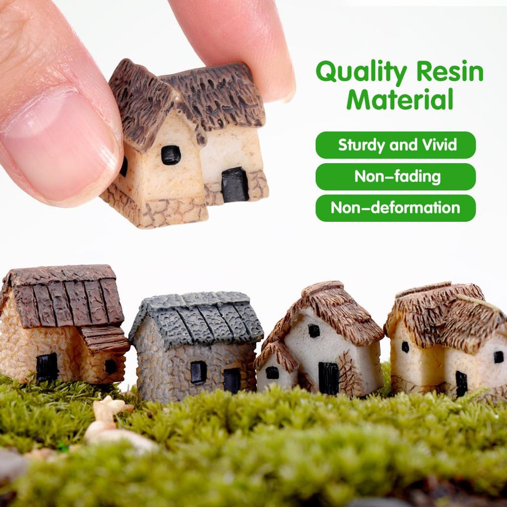Iplusmile 8 штук Миниатюрные домики, Миниатюрные сады, Декор для микро-миниатюрного ландшафта, Миниатюрные виллы, Террариумы, Домики для миниатюрной деревни, Сделай сам