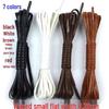 Black Flat Waxed Leather Shoelaces, 0.28cm Wide, Ideal for Boots & High-Tops