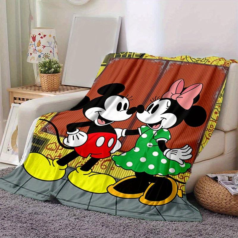 1pc, Mickey & Minnie Mouse Inspired Blanket, Seasonal, Home Decor, Throw Blanket, Soft Flannel Throw BlanketWarmth for Your Living Room or Bedroom, Pe