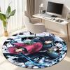 Classic Japanese-style cartoon Demon Slayer round rug, home soft decorative anti-slip yoga mat and chair mat, outdoor floor mat carpet K18