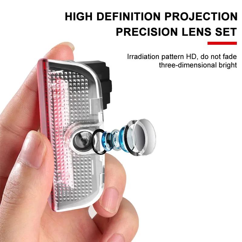 Горячие 2 шт. Светодиодный проектор приветствия для двери автомобиля HD LED Welcome Light для Volkswagen Touran Golf-4 5 6 7 Passat Polo MK4 Bora Altea Sha