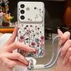 Кожаный чехол-шнурок с рисунком «Дикий цветок магнолии» для Samsung S26 S25 Ultra S24 S23 S22 Plus S21 FE A16 A17 A26 A36 A37 A54 A55 A56 A57 5G