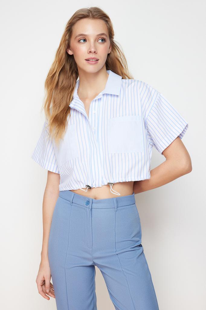 Women's Fashion Shirt Shirt Collar Sleeveless Red Pleated Fitted Waist-Fitting Woven Shirt