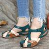 Summer Fashion Ladies Sandals Retro Round Toe Wedge Sandals Comfortable Casual Walking Shoes