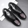 FashionFashionable Genuine Leather Block Men Business Leather Shoes Summer Breathable Hollow Out Wedding Banquet Lace Up Leather Shoes