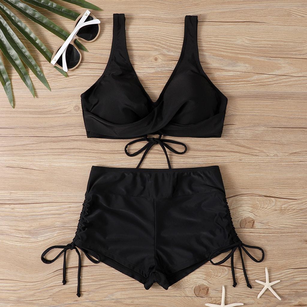 Women's Split Fashion Sexy Bikini Print With Breast Pad Without Steel Bracket Swimsuit