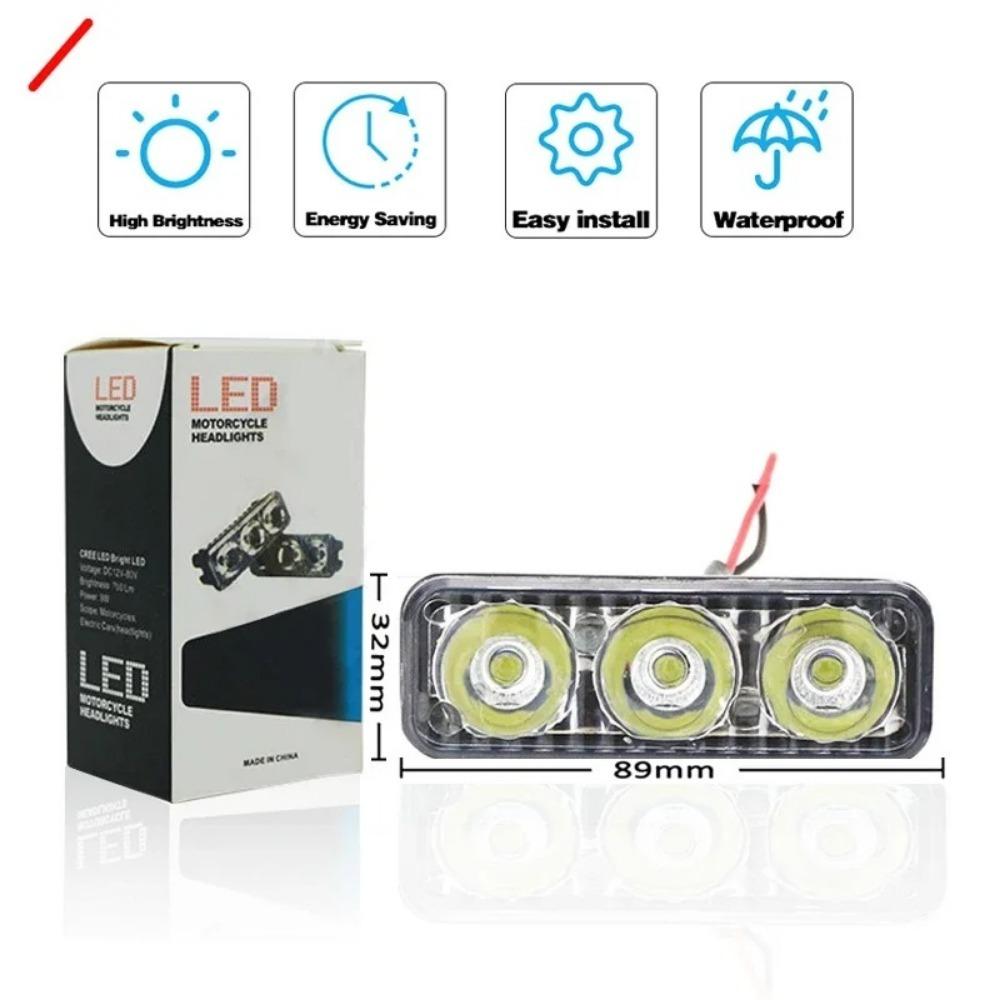 3 светодиодных дневных ходовых огня Водонепроницаемость IP67 Автомобиль Мотоцикл ДХО Постоянный/Мигающий