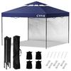 Тент-шатер CYFIE 3мx3м с 1 боковым тентом с ветровым вентилятором, регулировкой высоты палатки, покрытием с защитой от УФ-лучей, очень водостойкий тент, легко собирается