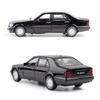 1/32 Classic Benz S-W140 Alloy Diecast Car Model Toys Metal Body Rubber Tires Vehicles with Sound Light Doors Openable for Gifts Boy