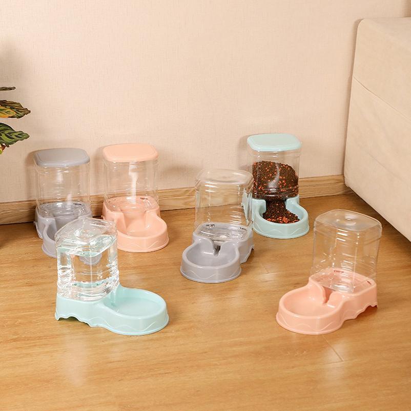 Pet automatic feeder cat drinking water bowl cat bowl dog bowl 3.8L large capacity grain storage barrel pet supplies