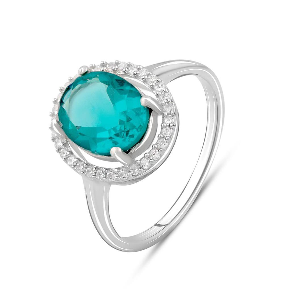 Silver Ring with Emerald Nano 0.35ct (2096450)