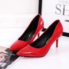 Fashion Large Size Women's Pumps Pointed Toe Patent Leather High Heels Dress Shoes White Wedding Shoes Thin Heels Basic Pump Red 2024