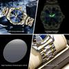 BINBOND Luxury Men Quartz Watch Waterproof Date Week Luminous Wristwatch Stainless Steel Men's Watches Male Clock