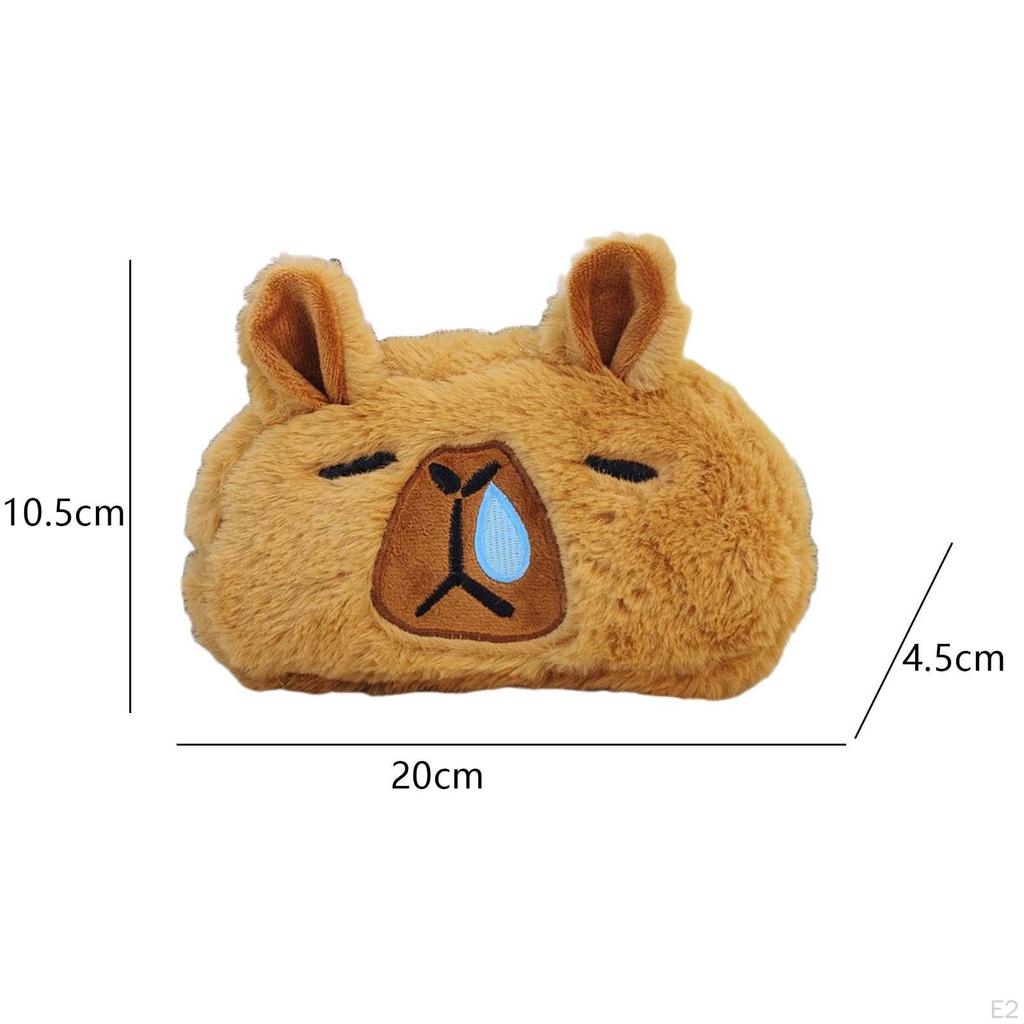 Очаровательный плюшевый пенал в виде капибары — органайзер для канцелярских принадлежностей с милыми животными