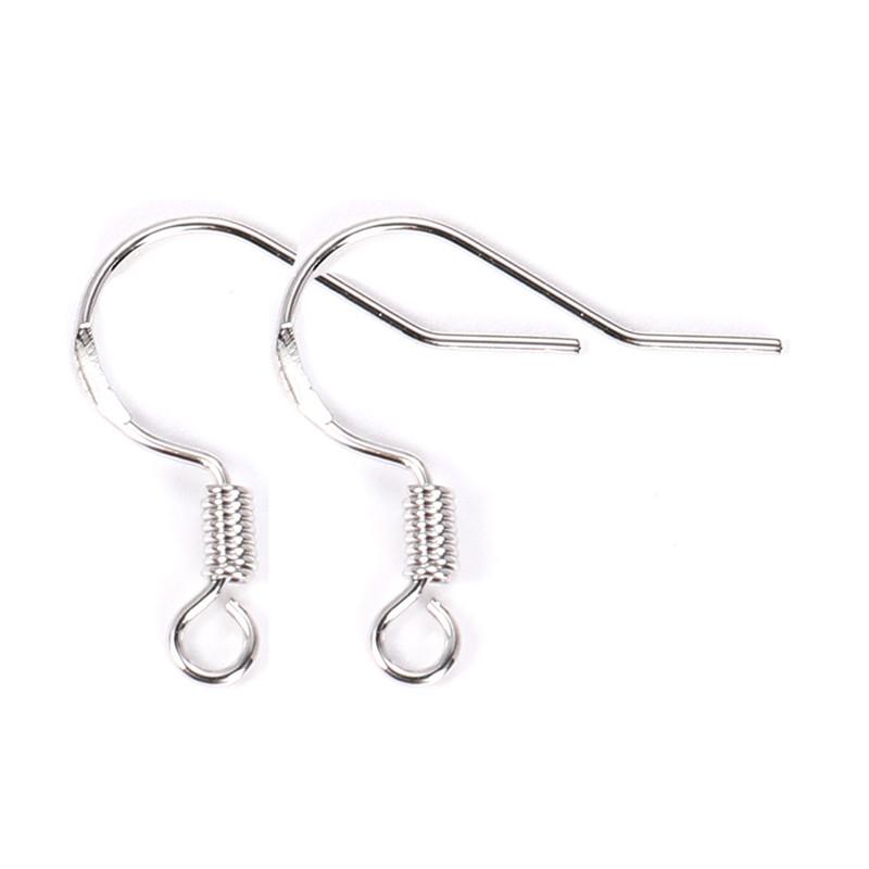 50pcs 925 Sterling Silver Plated Earring Hooks Anti Allergy Earrings Clasps Hook For Diy Jewelry Accessories Making Supplies