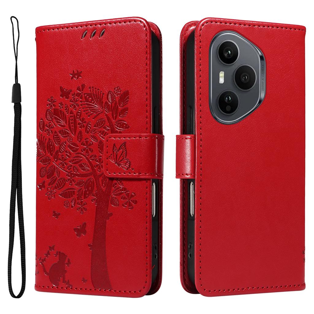 Для Honor 400 Pro 5G (Глобальный) Чехол для телефона с подставкой, узор «Кошачье дерево», кожаный кошелек, мобильная обложка