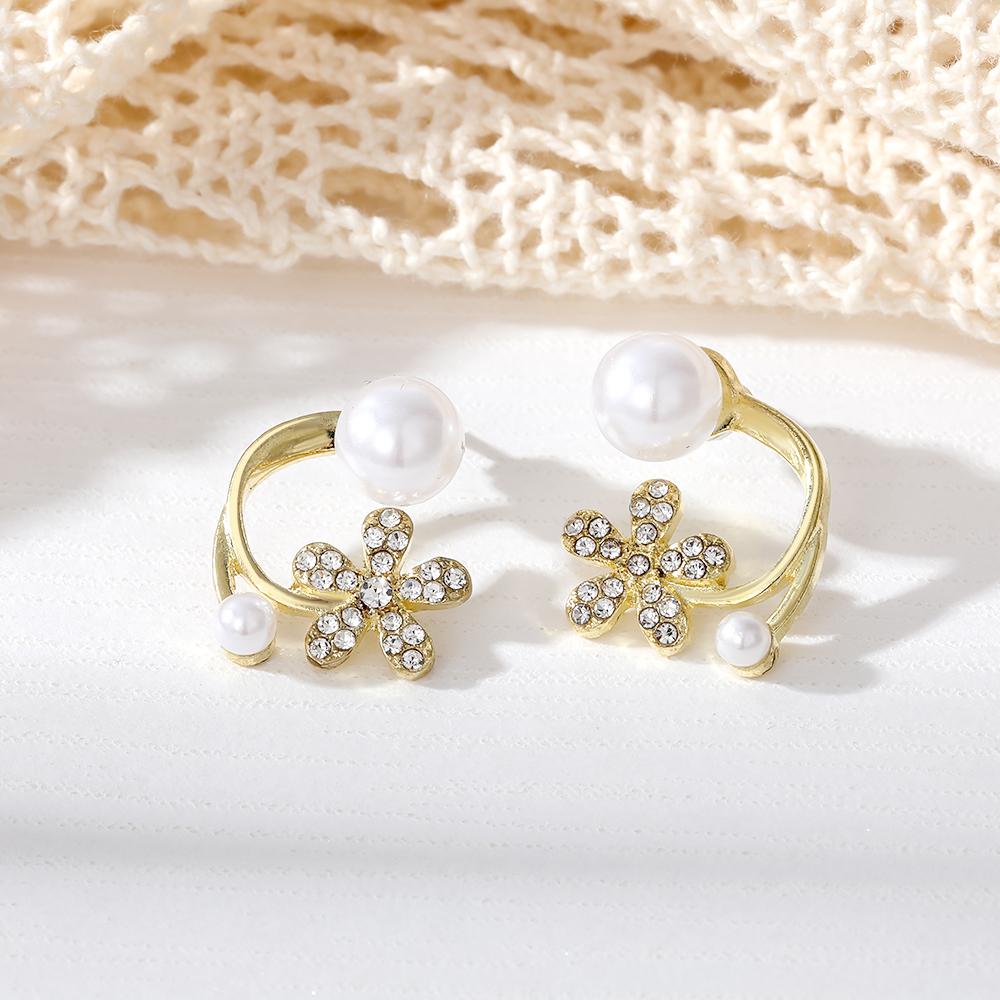 Роскошные серьги с жемчугом и бриллиантами, темпераментные элегантные женские вечерние серьги на пуговицах с цветочным шармом, серьги для ночного клуба