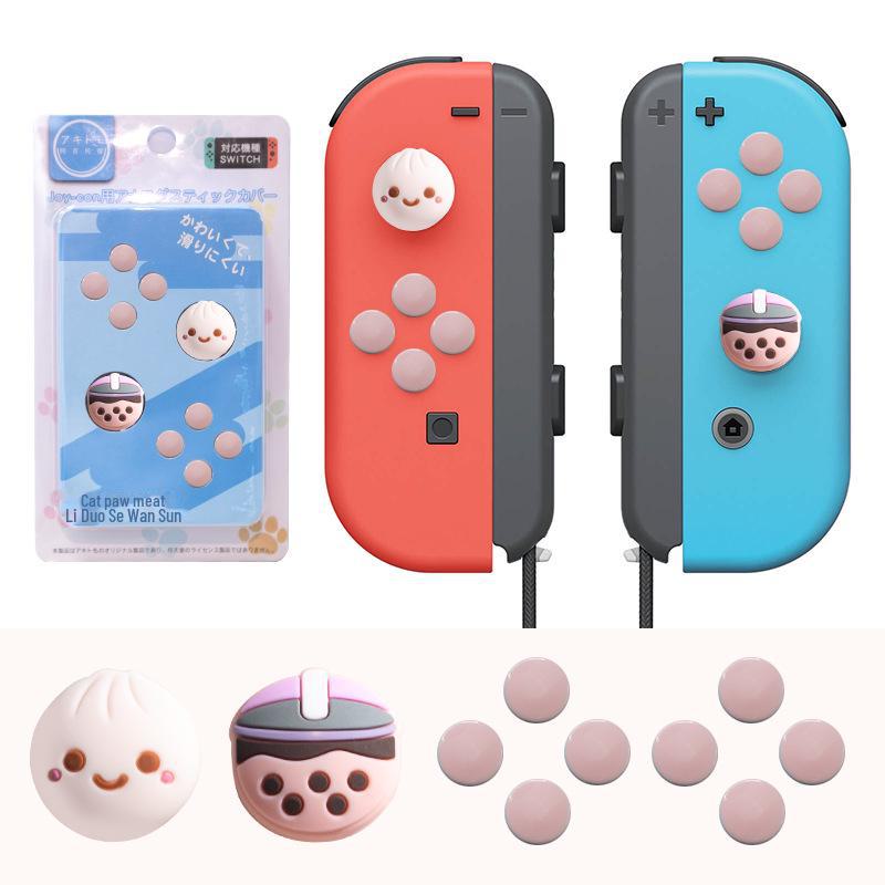 Наклейки Ajitomo в виде кошачьих лапок для стиков и кнопок Switch Joycon