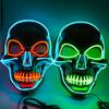 Scary LED Halloween Grimace Mask, Light Up Halloween Cosplay LED Rave Face Props