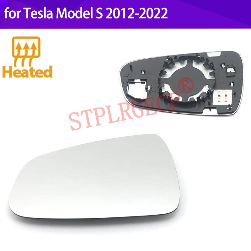 Stplrgecp Passenger Driver Side Left or Right Door Side Heated Wing Mirror Glass Lens for Tesla Model S 2012-2022