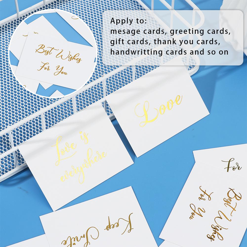 Simple Design Wedding Party Gold Stamping White Greeting Card Handwriting Message Cards Thank You