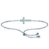 [M9991] - White 'Cross' Silver Bracelet (rhodium-plated) - 13x8 Mm