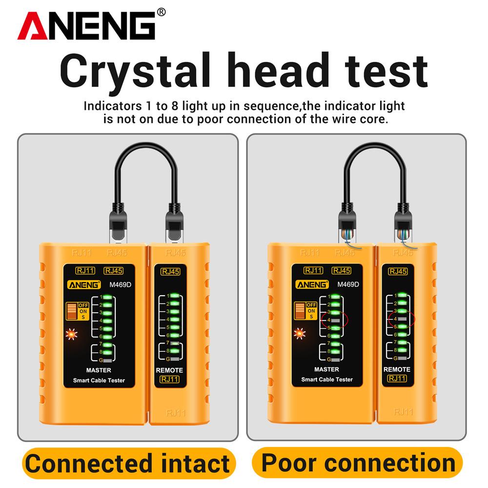 2026 Многофункциональный ANENG M469D RJ45 Кабельный Lan Тестер Сетевой Кабельный Тестер RJ45 RJ11 RJ12 CAT5 UTP LAN Кабельный Тестер Сетевой Инструмент Сетевой Ремонт