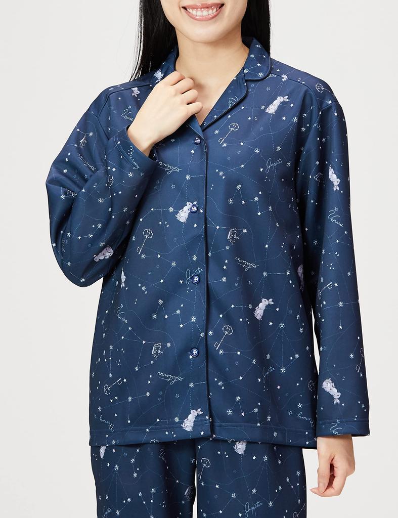 Room Wear Tuche Длинные рукава Длинные брюки Картон Трикотаж Темно-синий L [Gunze] Женский