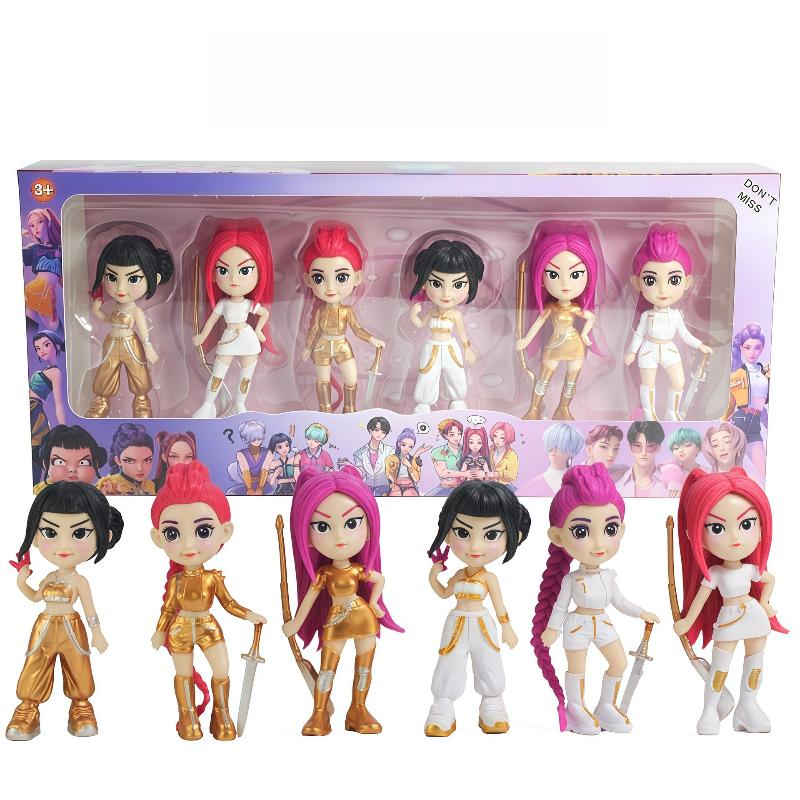Kpop Demon Hunter Group Rumi Mira Zoe Pvc Doll Figure Toy Collectible Statue Model Desk Ornament Decorative Figurine For  Gift