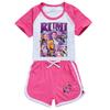 4836 Детский Девочки POP Rumi Zoey Mira Принт Футболка Шорты Спорт Спортивный Костюм Комплект Одежды