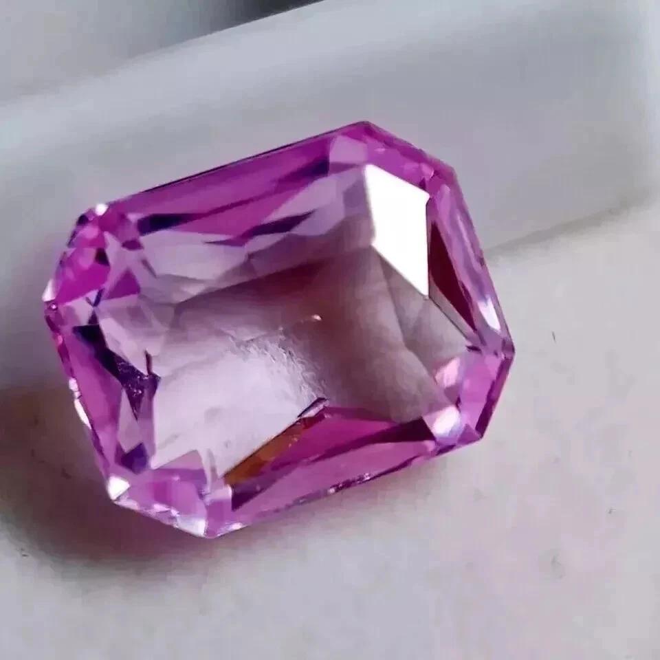 Pink Sapphire Natural 10+ Ct Radiant Cut AAA Certified Loose Gemstone