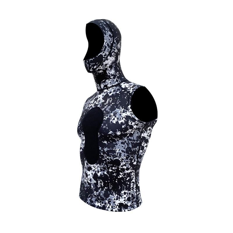 Diving Wetsuit Top 1.5mm Camo Hooded Snorkeling Fishing Outdoor Water Sports Men Adult
