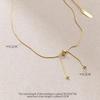 New Fashion 925 Sterling Silver Minimalist 18K Gold Tassel Adjustable Snake Chain Round Beads Necklace for Women Girls
