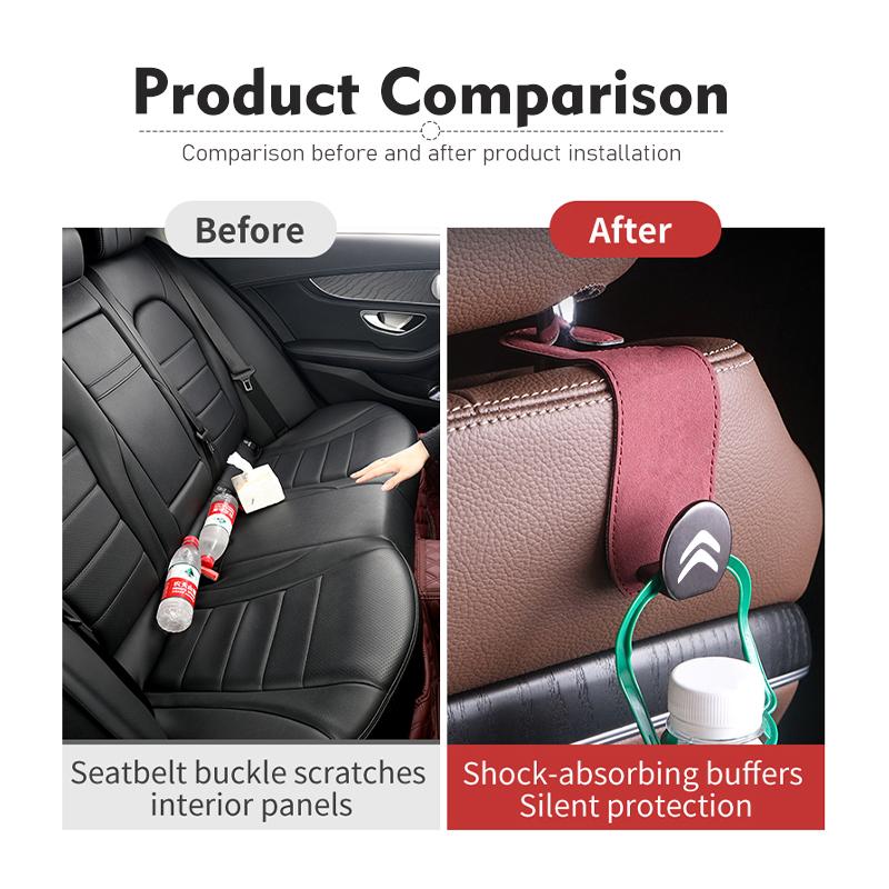 Hidden Car Back Seat Hook Headrest Suede Soft Hanging Hook For Citroen Jumper Celysee Cactus Picasso Aircross Saxo Grand