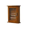 Home Wooden Wall-Mounted Key Storage Box Home Retro Storage Box Dustproof with Door Internet Red Key Storage Hook(Blue)
