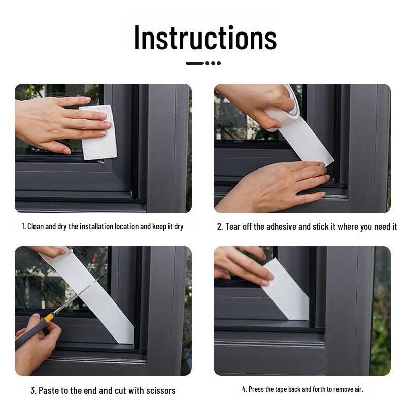 Self-adhesive Windproof and Waterproof Window Sealing Tape for Leak and Cold Protection.