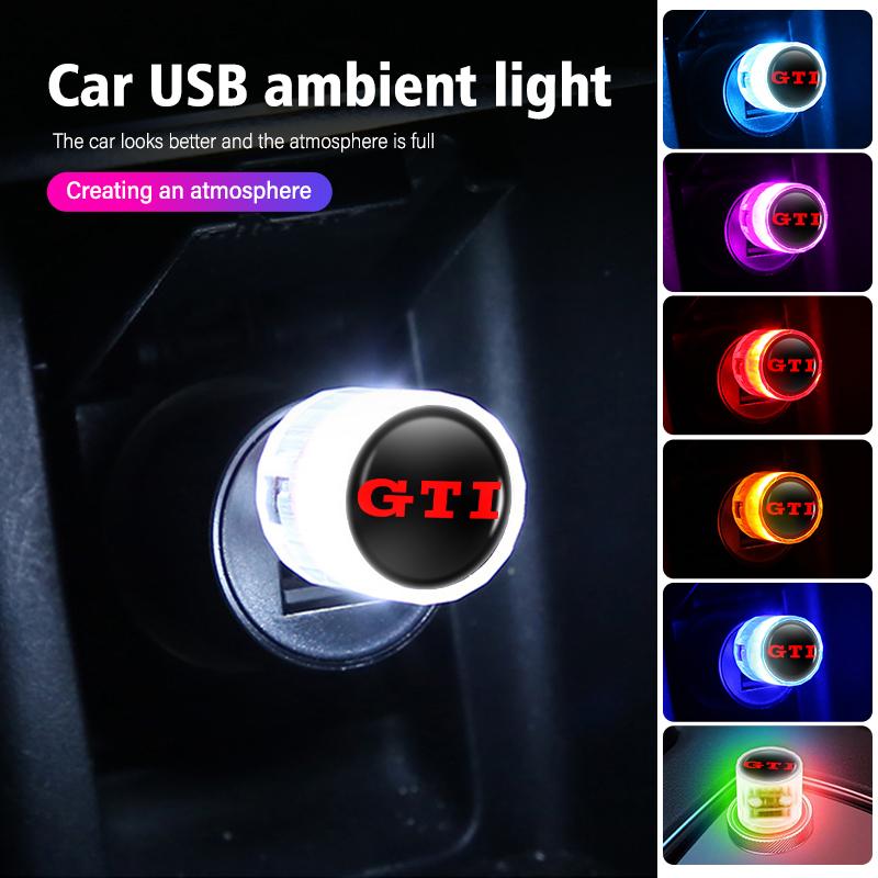 For Volkswagen VW Colorful Car Ambient Light USB LED Atmosphere Lamp Portable Jetta Golf4 5 6 Beetle CC B5 B6 B7 EOS GTI MK2