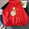 Толстовки с капюшоном Little Prince and Fox для женщин, повседневные толстовки с принтом в виде мультфильмов Kawaii, симпатичная одежда для девочек, графические топы с капюшоном