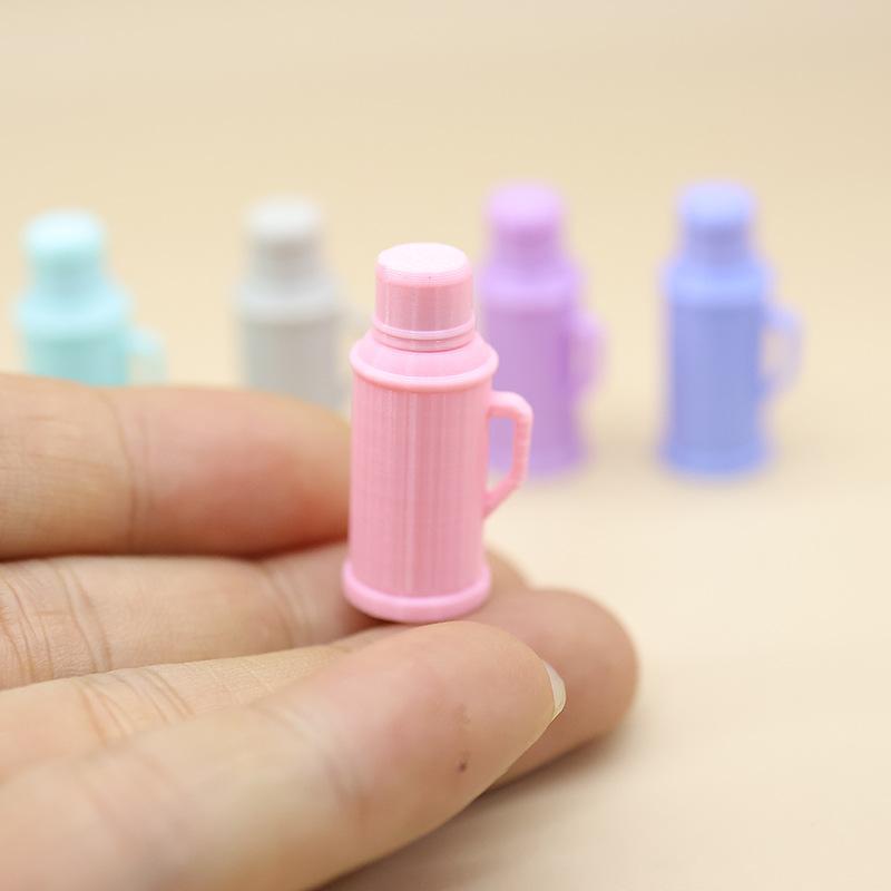 1 шт. Мини-термос пастельных цветов, милый дизайн, прочный пластик, для кукольного домика, песочного стола, декора, реквизита для фотосъемки