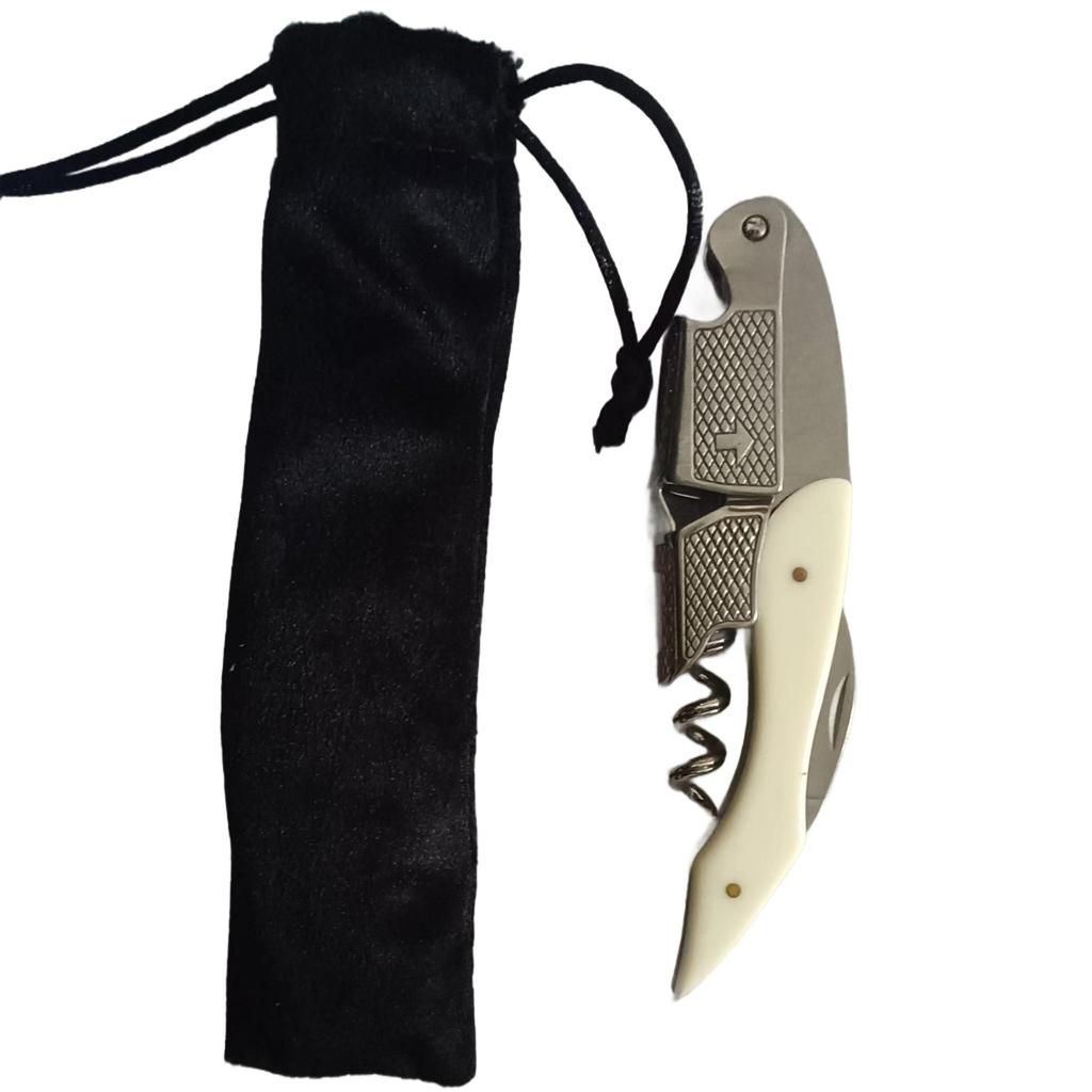 Shark Wine Bottle Opener Corkscrew Made of Red Pear Wood Handle 3-in-1 Bottle Box Cutter in Velvet Bag for Beer and Wine 6