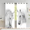Плотные шторы с лошадью для спальни, шторы с изображением животных в гостиной, занавески для окон, домашний декор, высокая затененность (70 %-90 %)2 панели