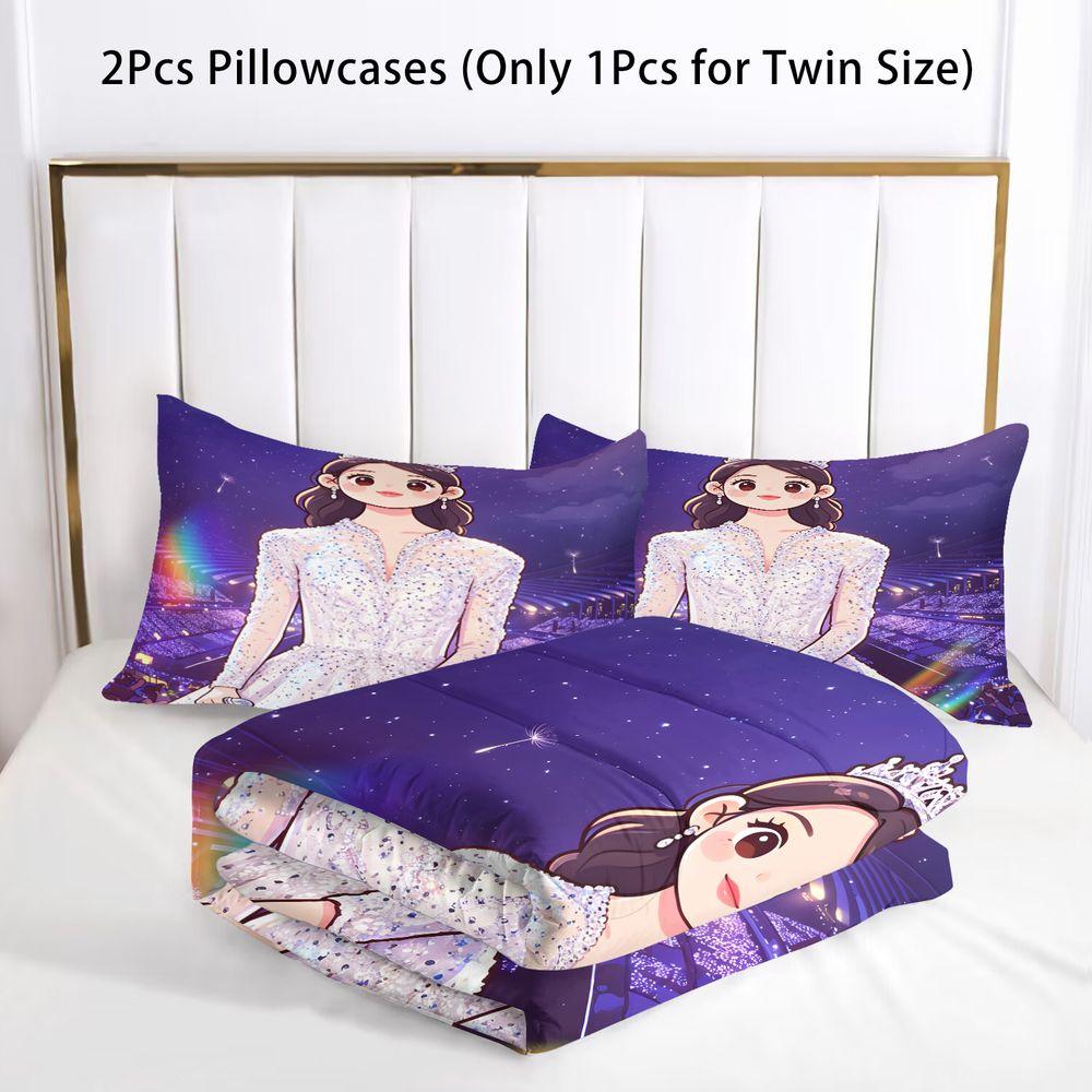 Sparkle Stage Crown Lady Comforter Set Quilt Bedding Set Pillowcase Sweet Teen Girl Living Room Printed Bedding Kit